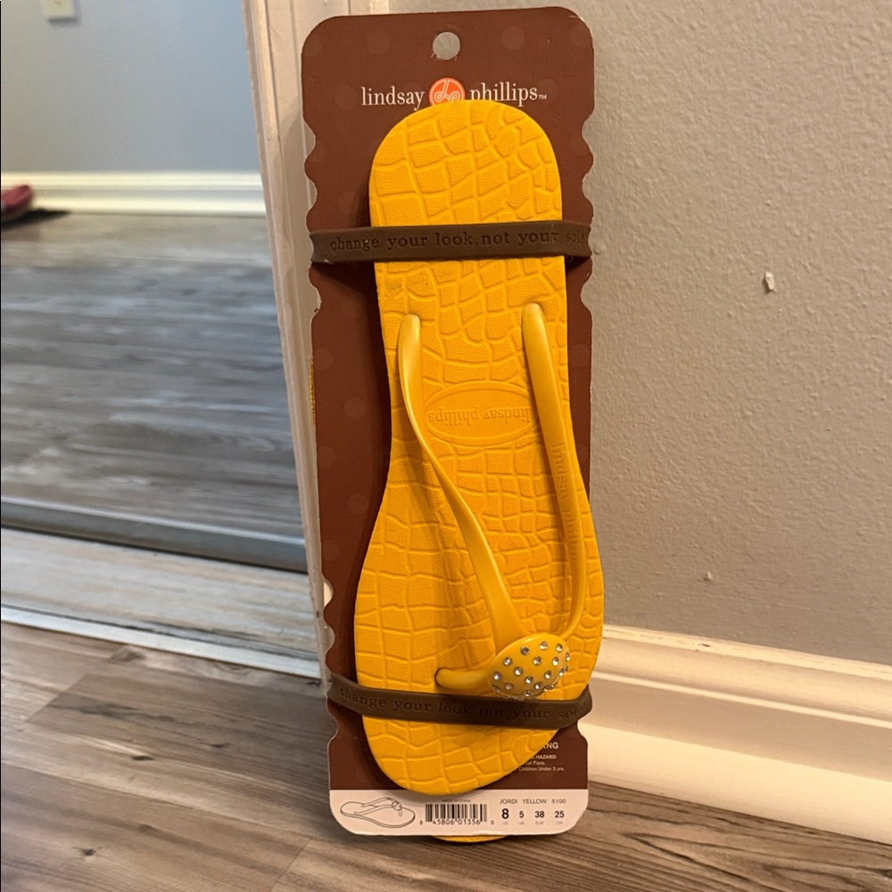 Lindsay Phillips Yellow Flip Flops with Studded Accent